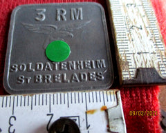 Wehrmacht ST.BRELADES SOLDATENHEIM 3 Reichsmark RM JERSEY-Kanalinsel