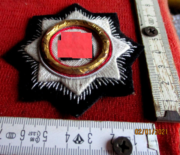 DK Deutsches Kreuz in Gold Stoff Aufnäher mit HK
