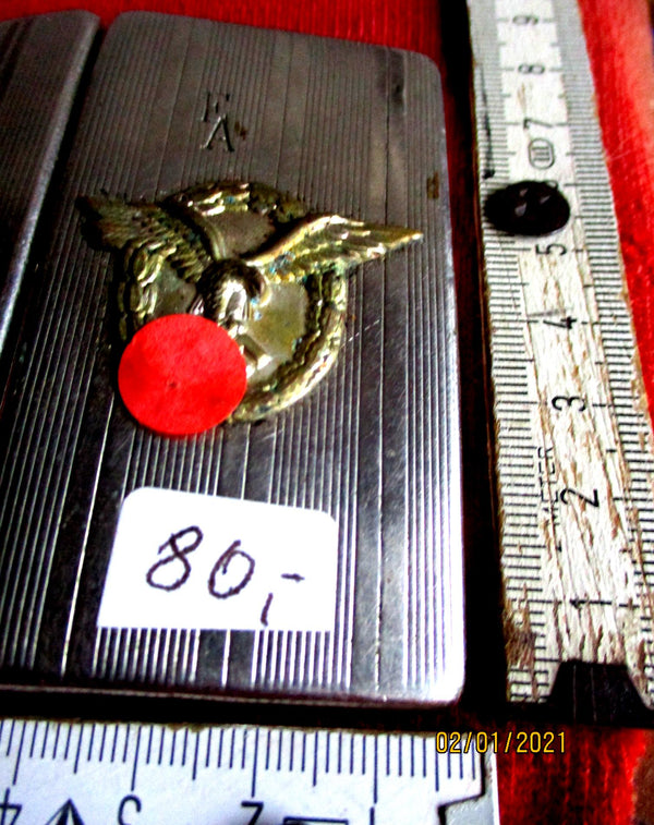 Luftwaffe silbriges Zigaretten Etui gemarkt mit Orden Flugzeugführer-abzeichen Pilot