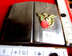 Luftwaffe silbriges Zigaretten Etui gemarkt mit Orden Flugzeugführer-abzeichen Pilot