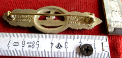 Kriegsmarine Marine U-Boot Spange in Bronze Mit HK Rückseite gemarkt an Nadel Orden