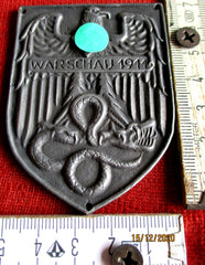 Warschau Schild Ärmelschild Warschau Fertigung der 1960er Jahre aus dem Hause Rudolf Souval / Wien. Reproduktion/Museumsanfertigung)