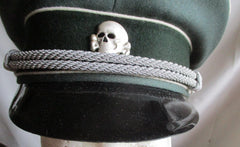 SS Schirmmütze Waffen-SS Offiziere DRGM – Gr. ca. 55/56 mit Effekten | Sammleranfertigung