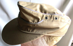 DAK Afrikakorps Tropen Wehrmacht Mütze Mützenadler gewebt Khaki Schiffchen Offizier Feldmütze Größe ca 55/56 aus einem alten Händlerbestand