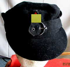 Pimpfe DJ HJ Hitlerjugend Mütze Einheitsfeldmütze Fertigung aus Schwarzem Luftwaffentuch, vorne mit Bevo gewebten HJ-Abzeichen. Innen mit hellem Futter Größe ca 55 aus einem alten Händlerbestand