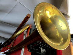 Pimpfe HJ Trompete DJ Deutsche Jugend Fanfare mit Wimpel Blitz-Rune  Aus altem Händlerbestand