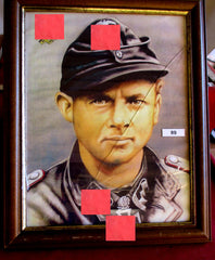 SS Leibstandarte Ritterkreuz Träger Michael Wittmann Bild Im Rahmen Maße ca 45x35 cm