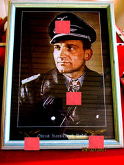 Ritterkreuz Träger OBERST Rudel Luftwaffe Bild Im Rahmen Maße ca 45x35 cm