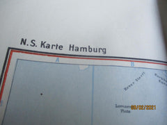 Landkarte mit Hk Kogge NS Karte Hamburger Tageblatt HH SH Schleswig Niedersachsen Maße ca 120x75 cm