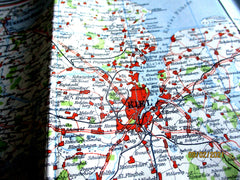 Landkarte mit Hk Kogge NS Karte Hamburger Tageblatt HH SH Schleswig Niedersachsen Maße ca 120x75 cm