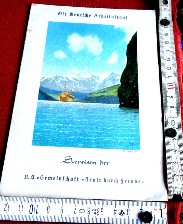 die Deutsche Arbeitsfront KdF Seereisen Tagesprogramm + MenuKarte