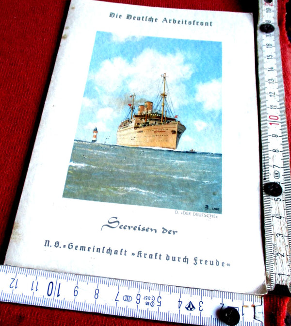 die Deutsche Arbeitsfront KdF Seereisen Tagesprogramm + MenuKarte
