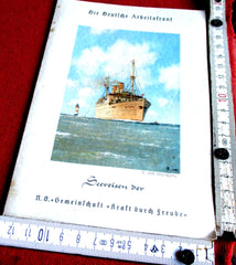 die Deutsche Arbeitsfront KdF Seereisen Tagesprogramm + MenuKarte