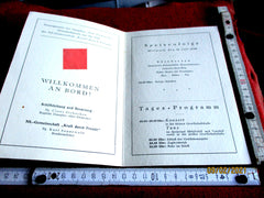 die Deutsche Arbeitsfront KdF Seereisen Tagesprogramm + MenuKarte