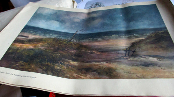 Wehrmacht Kunst der Front Maße ca 46x34 cm um 1942 Papier gebräunt Luftwaffe Propagandakorps