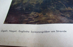 Wehrmacht Kunst der Front Maße ca 46x34 cm um 1942 Papier gebräunt Luftwaffe Propagandakorps