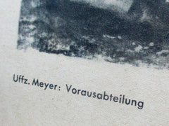 Wehrmacht Kunst der Front Maße ca 46x34 cm um 1942 Papier gebräunt Luftwaffe Propagandakorps