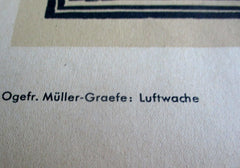 Wehrmacht Kunst der Front Maße ca 46x34 cm um 1942 Papier gebräunt Luftwaffe Propagandakorps