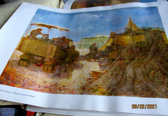 DAK Wehrmacht Kunst der Front Maße ca 46x34 cm um 1942 Papier Luftwaffe Propagandakorps