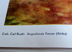DAK Panzer Wehrmacht Kunst der Front Maße ca 46x34 cm um 1942 Papier Luftwaffe Propagandakorps
