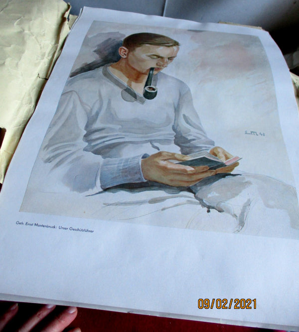 Wehrmacht Kunst der Front Maße ca 46x34 cm um 1942 Papier Luftwaffe Propagandakorps