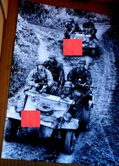 Spähtrupp SS Photo Propaganda Maße ca 40x30 cm schweres Papier