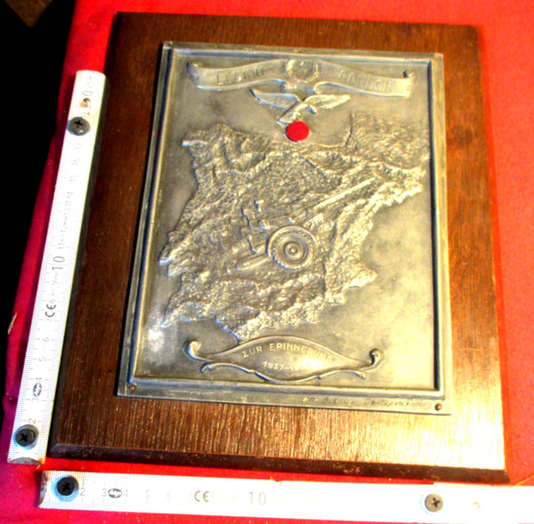 ORIGINAL Legion Condor Spanien Luftwaffe Wand Plakette 1937-1938 ca 26x22 cm Zur Erinnerung