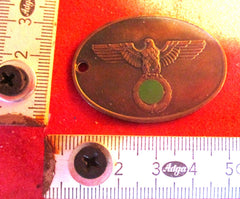 GEMEINDE-KRIMINALPOLIZEI Polizeimarke Marke mit Nummer Maße ca 5x3 cm Museumsanfertigung aus einem alten Händlerbestand