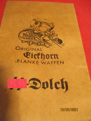 ORIGINAL SS Dolch Verpackungstüte Eickhorn aus einem alten Händlerbestand