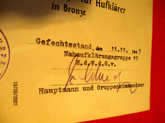 Urkunde Luftwaffe ORIGINAL Frontflugspange für Aufklärer in Bronze aus einem alten Händlerbestand