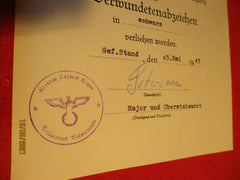 Urkunde ORIGINAL Verwundetenabzeichen in Schwarz aus einem alten Händlerbestand