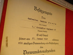 Urkunde ORIGINAL Verwundetenabzeichen in Schwarz aus einem alten Händlerbestand