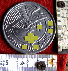 SS Medaille Abzeichen mit Devise RZM Stempel Hersteller Orden