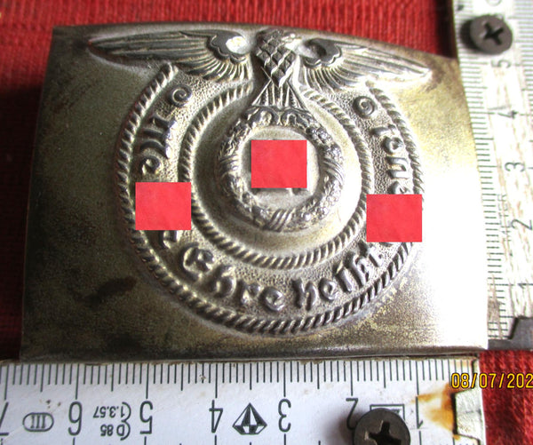 SS mit Devise meine Ehre .... mit RZM Stempel Punze Zweidorn Koppelschloss aus einem alten Händlerbestand
