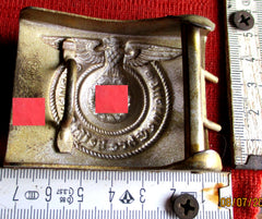 SS mit Devise meine Ehre .... mit RZM Stempel Punze Zweidorn Koppelschloss aus einem alten Händlerbestand