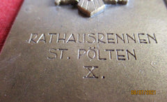 HJ Ostmark St. Pölten Rathausrennen X. – Messingplakette 70x50 mm | Original WWII