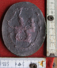 SS Stoffabzeichen grün oval Ärmelabzeichen Metallfaden gestickt 8x6 cm – Repro | WWII