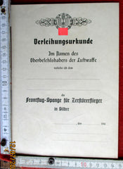 Luftwaffe diplôme de la barrette de vol opérationnel vierge – Pilote de chasseur-bombardier Argent | Original