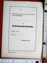 HJ Verleihungsurkunde Reichsjugend-Sportabzeichen blanko | Original