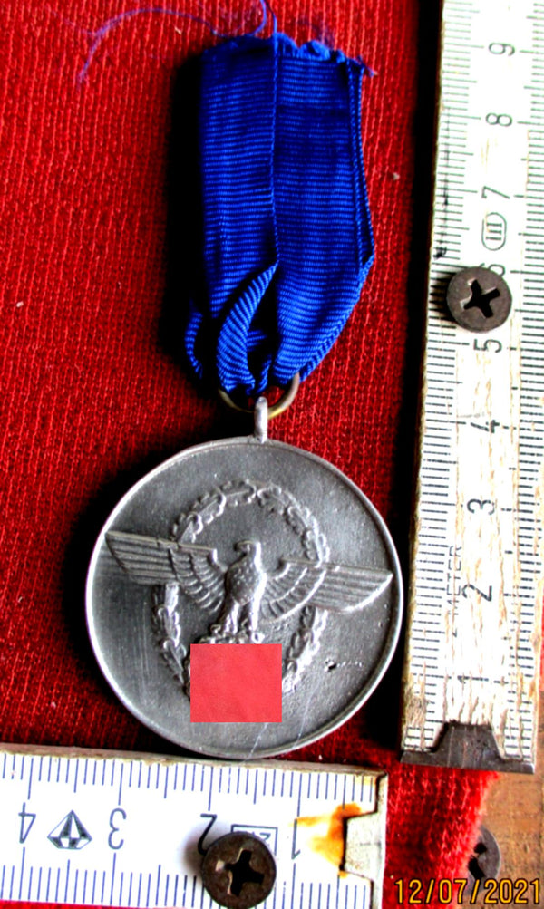 Polizei Dienstauszeichnung – 3. Stufe (8 Jahre) am blauen Band, 1938