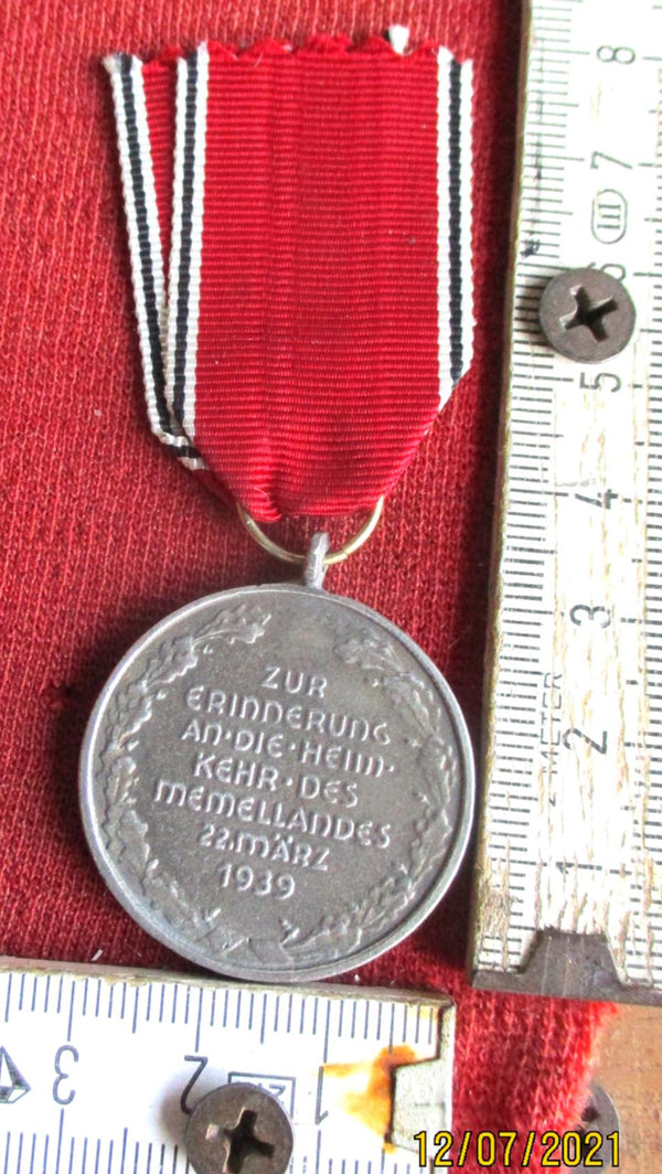 Memellandmedaille – Zur Erinnerung an die Heimkehr des Memellandes, 22. März 1939 (Original, Band siehe Hinweis)