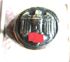 Wehrmacht Heer / Polizei – Kantinen-Ring mit Hakenkreuz-Motiv, Silber (Materialprüfung empfohlen)