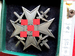 Croix d'Espagne en argent – Légion Condor, étui LDO, marqué du fabricant