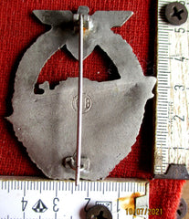 Schnellboot-Abzeichen Kriegsmarine – Zink, Hersteller GB, RS-Punze (Nachkrieg 1950er)