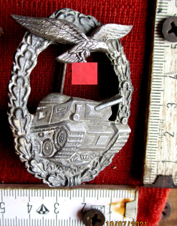 Panzer Assault Badge – Souval Vienna, multi-part riveted, 1950s (Reproduction)