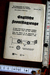 Erkennungstafel "ENGLISCHE FRONTFLUGZEUGE", Falttafel, 1940