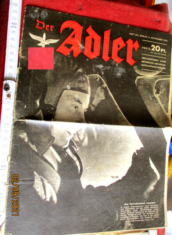 Luftwaffe Zeitung Der Adler Heft 23 Berlin, 09. November 1943 Illustrierte Luftwaffenzeitschrift aus einem alten Händlerbestand