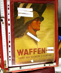 Werbe Plakat Waffen SS ca 28 x 20 cm Sammleranfertigung aus einem alten Händlerbestand
