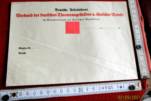 DAF Briefbogen Deutsche Arbeits Front blanko mit HK NSDAP aus einem alten Händlerbestand