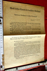 Merkblatt Adolf Hitler Spende der deutschen Wirtschaft aus einem alten Händlerbestand